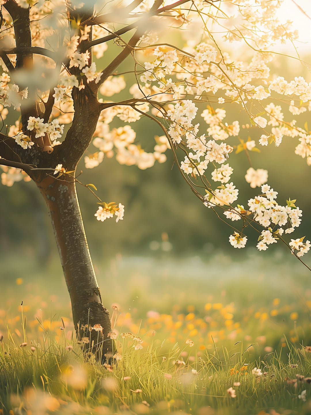 Kirschbaum im Frühling Landschaft – Wandkunst