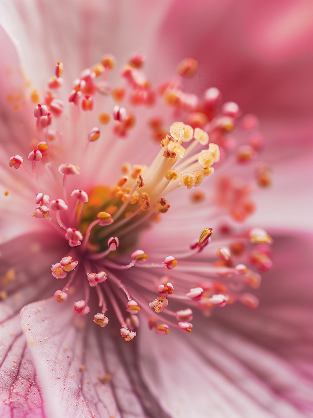 Kirschblüte Stempel Makro Landschaft – Wandkunst