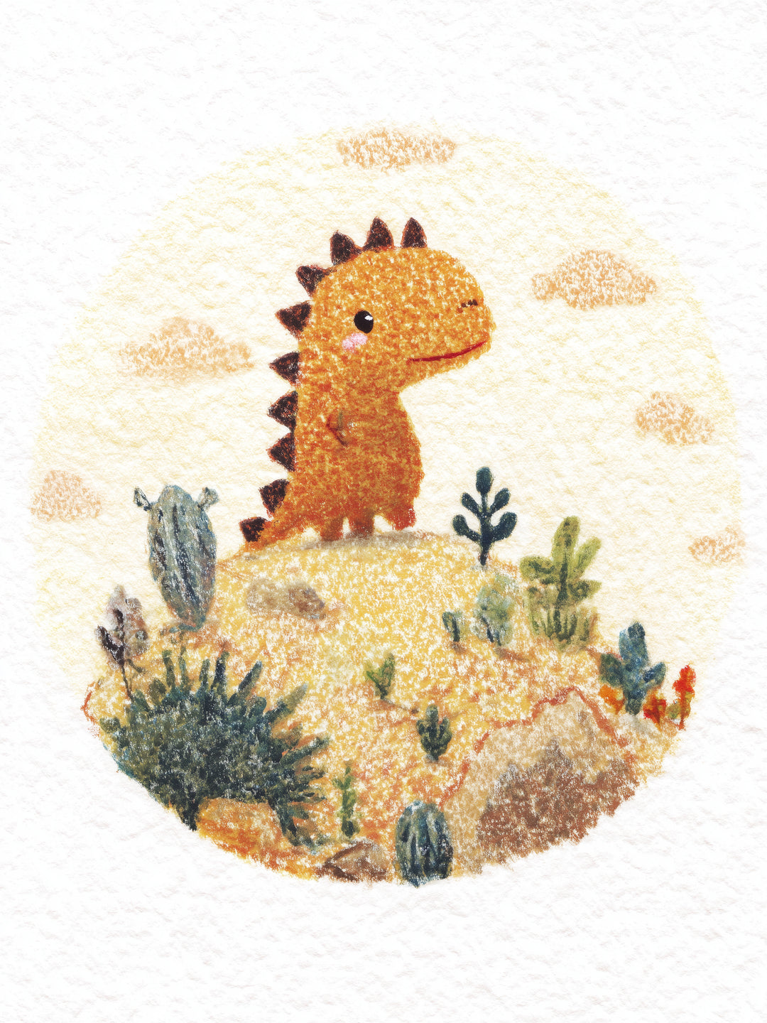 Kleiner Dinosaurier Landschaft  – Wandkunst