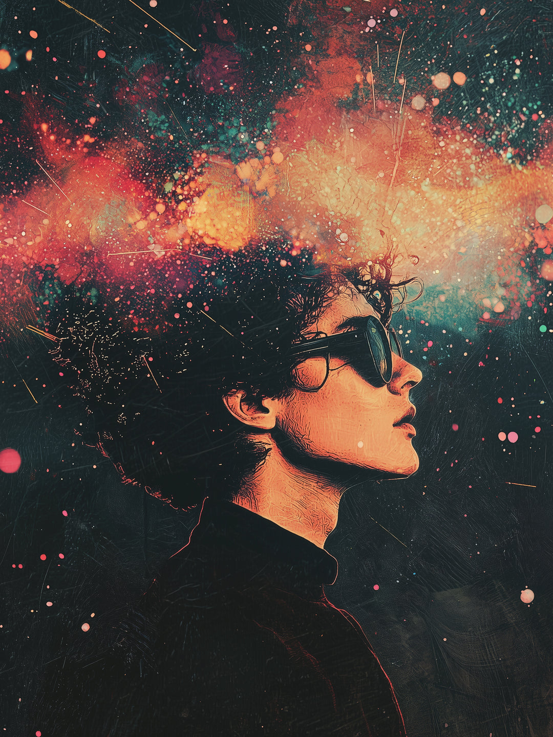 Kosmische Gedankenreise spirituell – Wandkunst