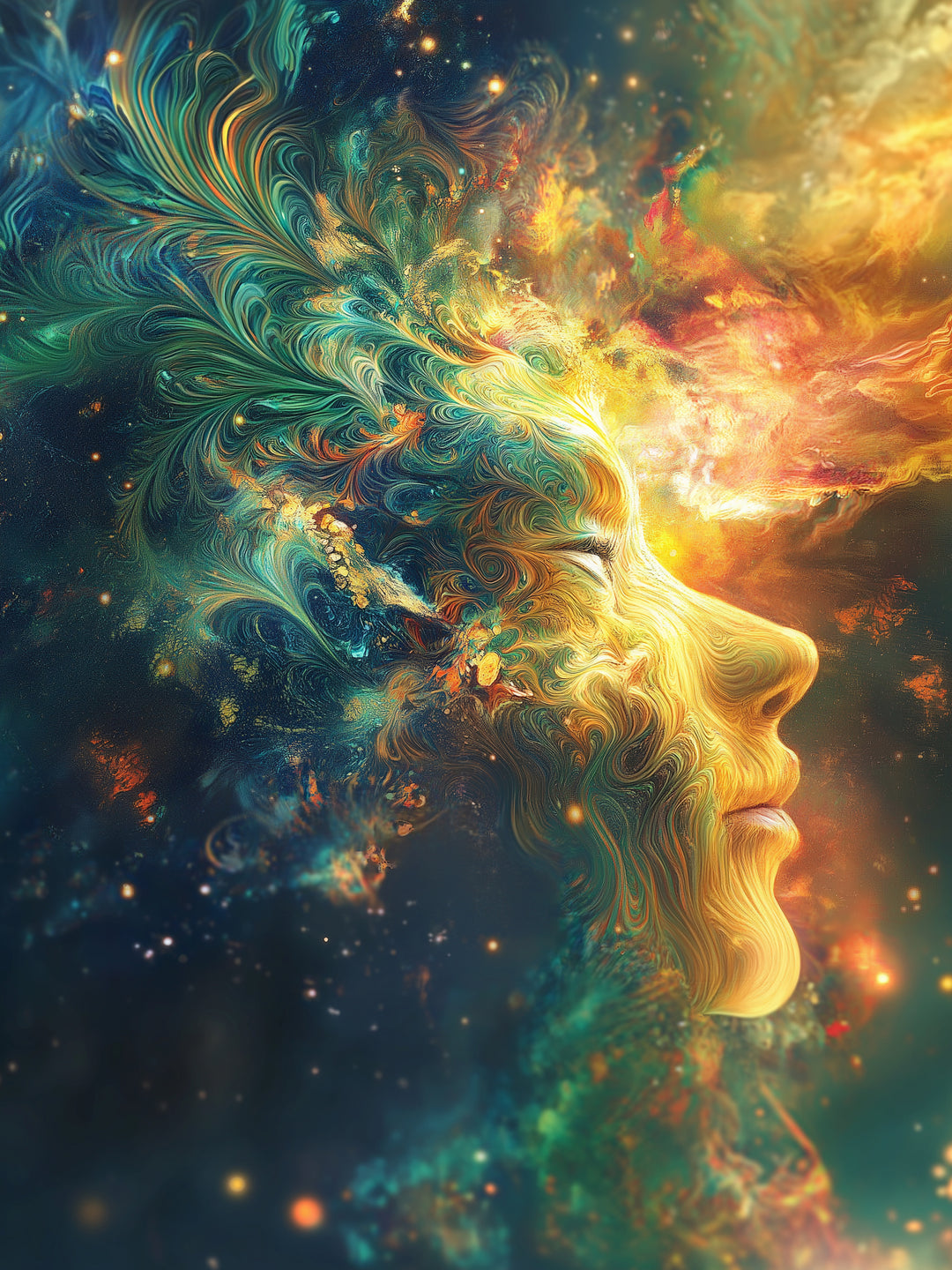 Kosmische Harmonie spirituell – Wandkunst