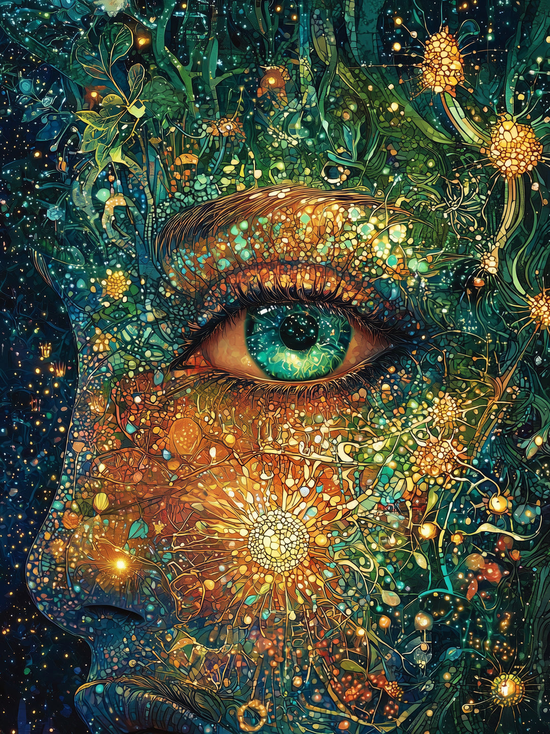 Kosmisches Erwachen spirituell – Wandkunst