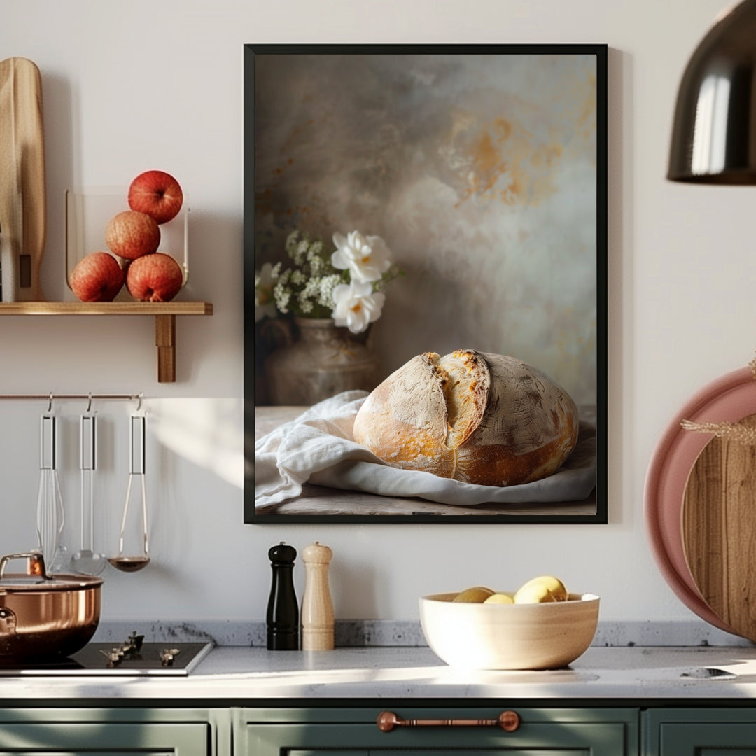 Frisch gebackenes Bauernbrot Poster Kueche – mattes Kunstdruck-Papier – Ansicht 2