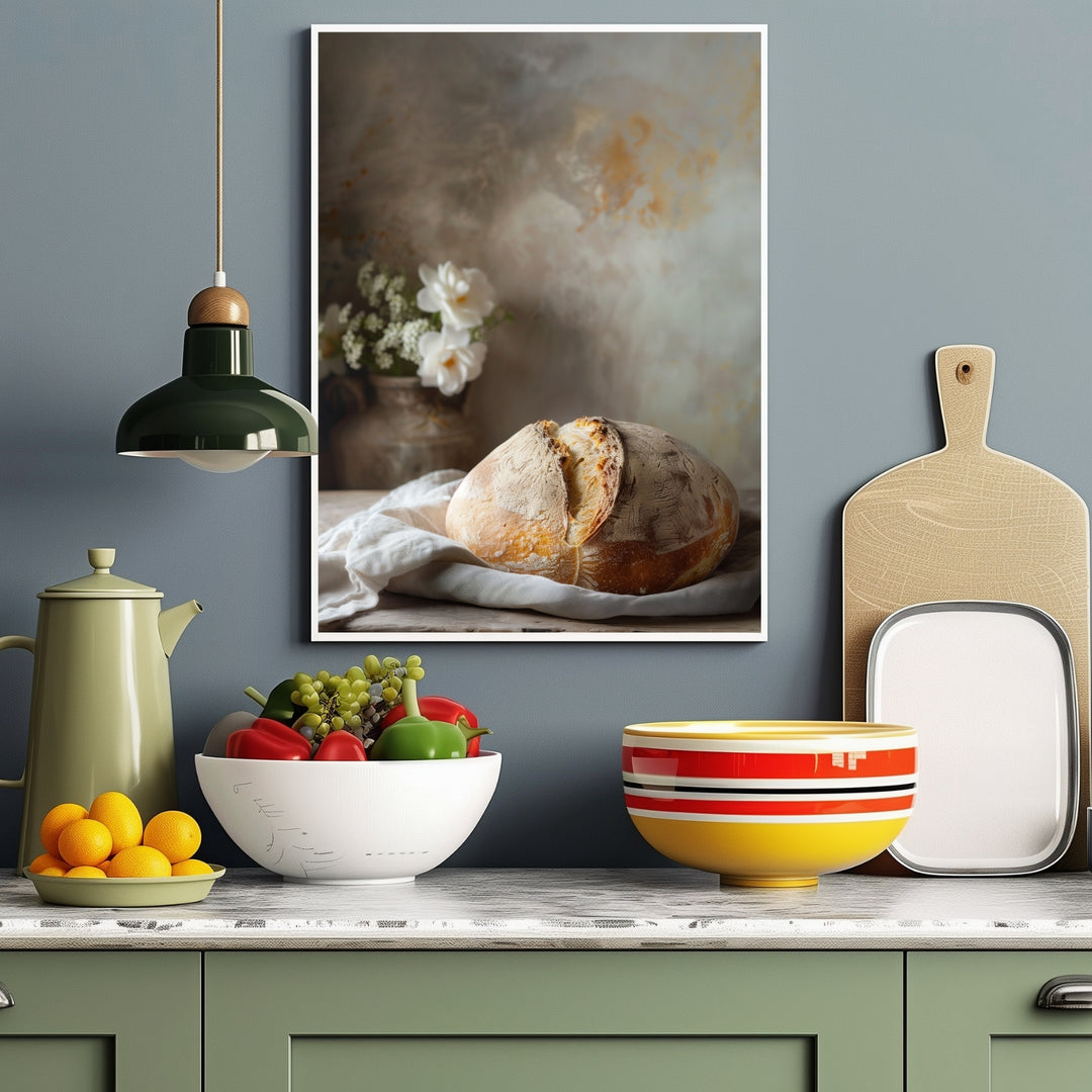 Frisch gebackenes Bauernbrot Poster Kueche – mattes Kunstdruck-Papier – Ansicht 4