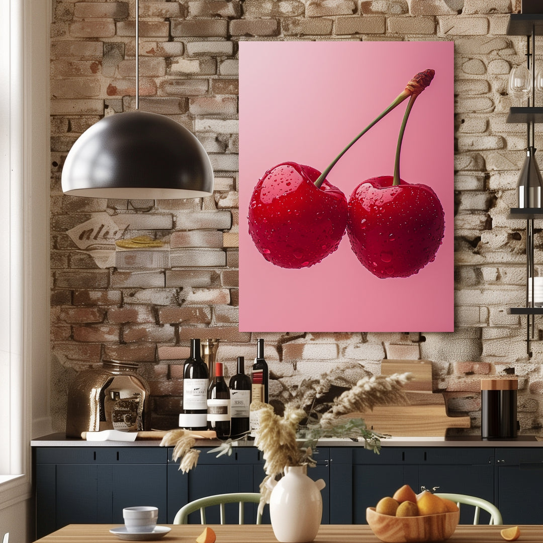 Saftige Kirschen Poster Kueche – mattes Kunstdruck-Papier – Ansicht 2