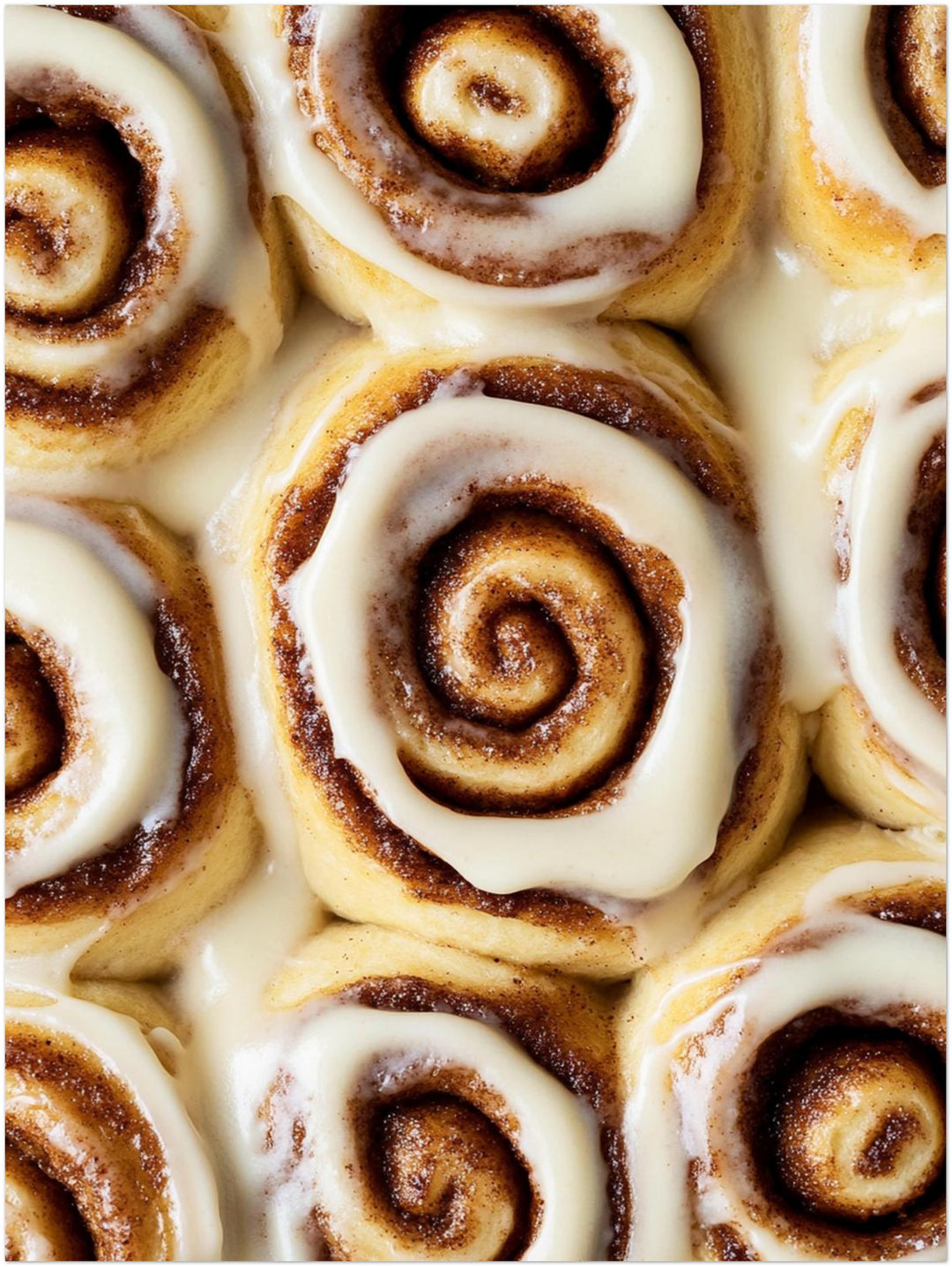 Zimtschnecken mit Zuckerguss Leinwandbild – Ohne Rahmen – Produktfoto