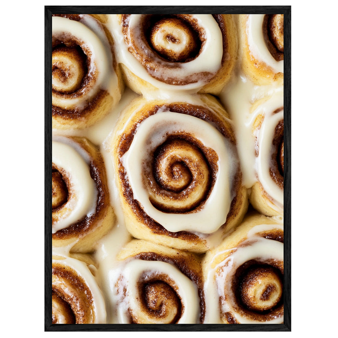 Zimtschnecken mit Zuckerguss Leinwandbild – Leinwandbild