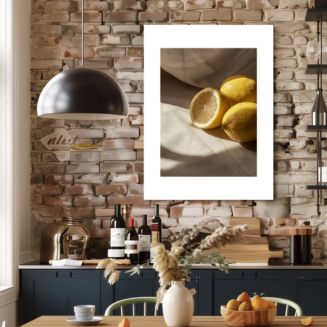 Zitronen Stillleben Poster Kueche – mattes Kunstdruck-Papier – Ansicht 3