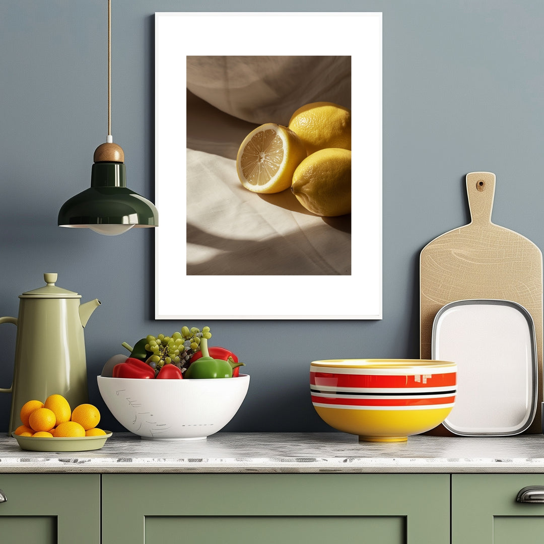 Zitronen Stillleben Poster Kueche – mattes Kunstdruck-Papier – Ansicht 4