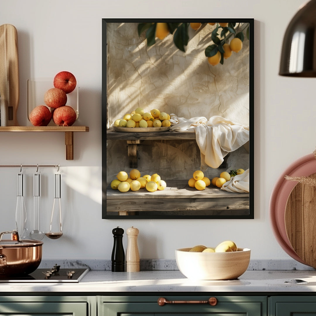 Zitronenstilleben Poster Kueche – mattes Kunstdruck-Papier – Ansicht 2