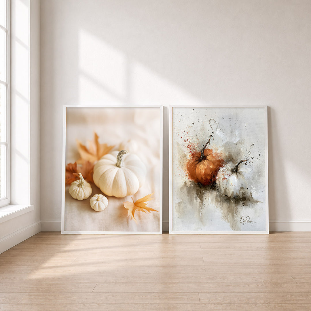 Set-Ansicht: Kürbis Poster Set – Herbst Aquarell (2er)