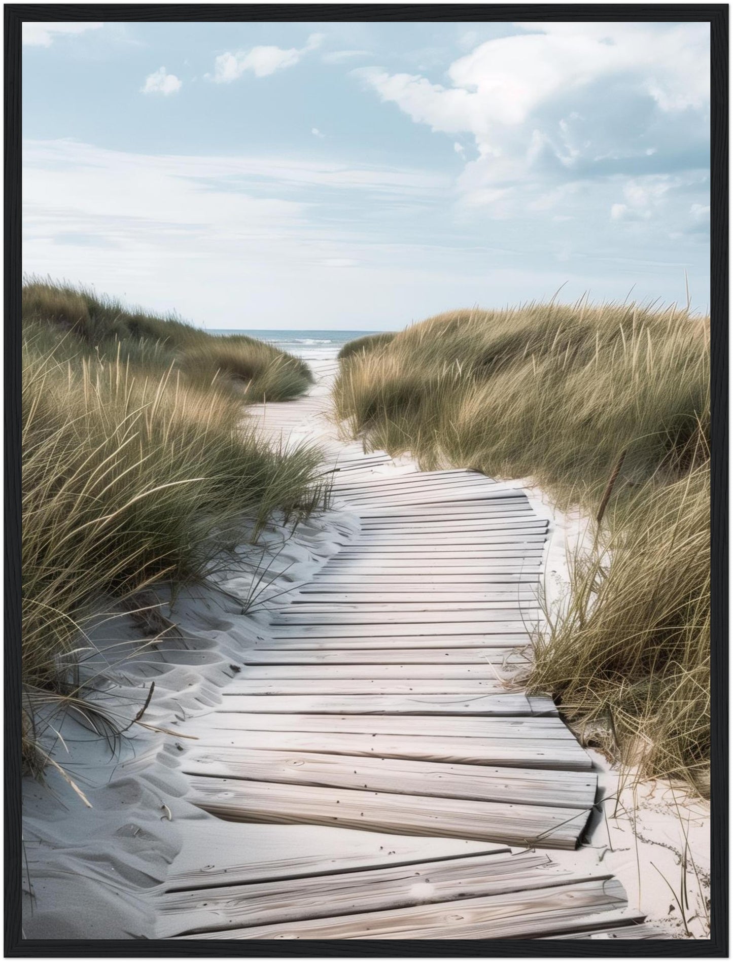 Holzsteg durch Dünen Poster