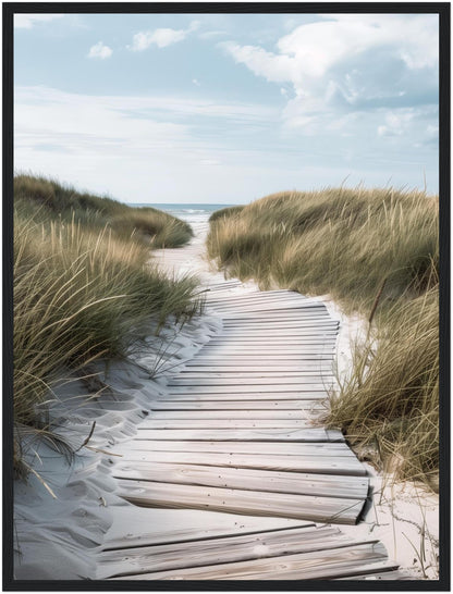 Holzsteg durch Dünen Poster