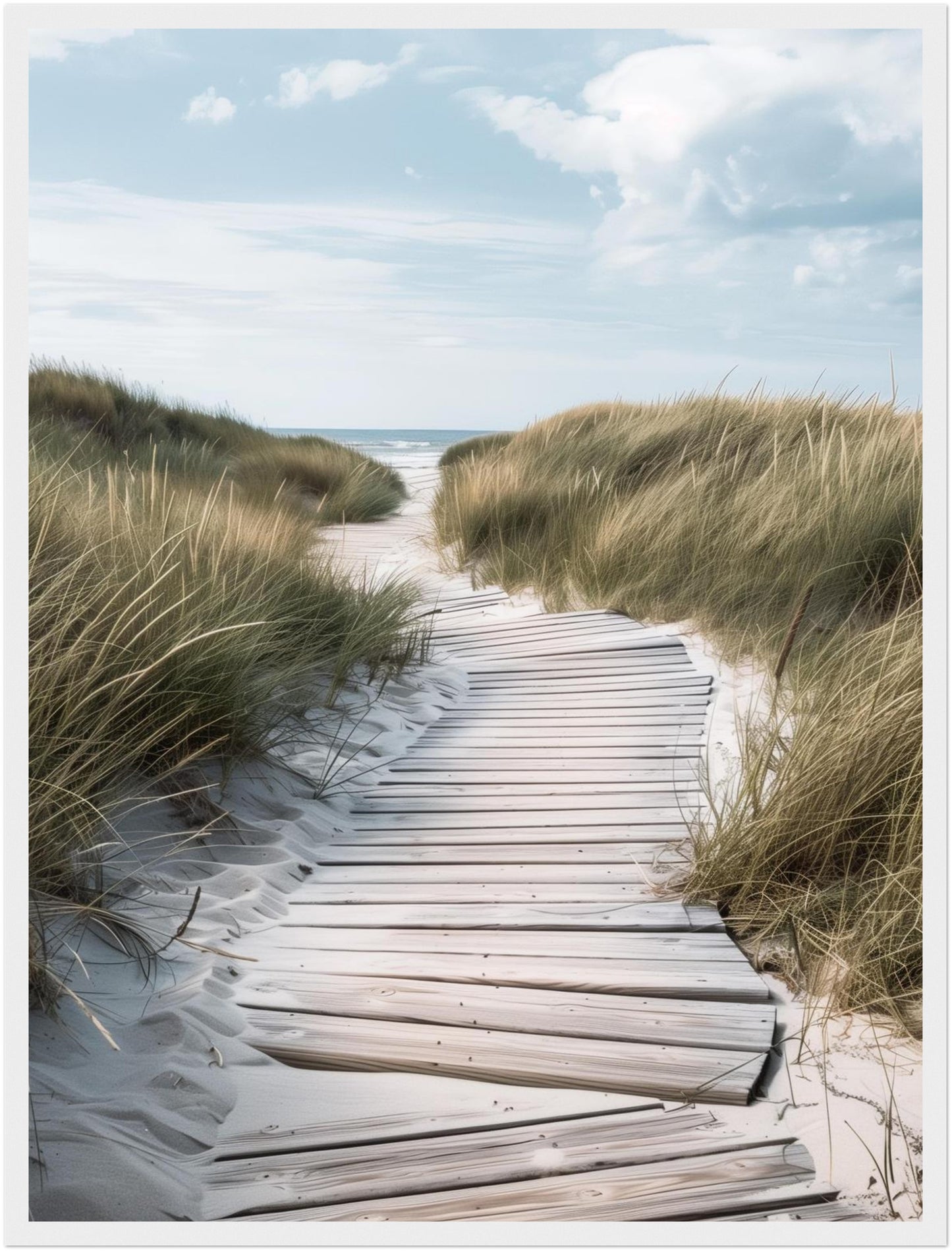 Holzsteg durch Dünen Poster
