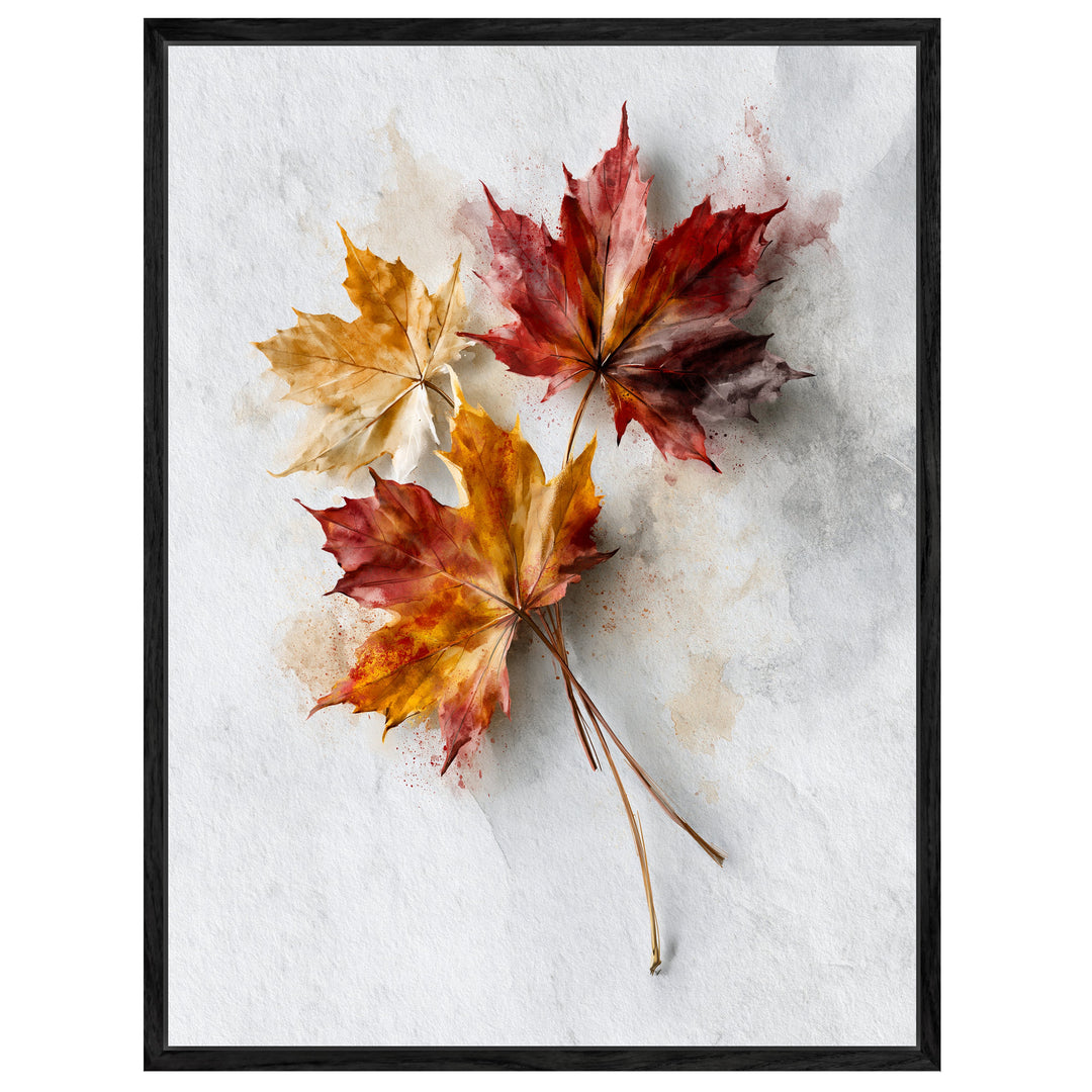 Herbstblätter im Aquarell Leinwandbild – Leinwandbild