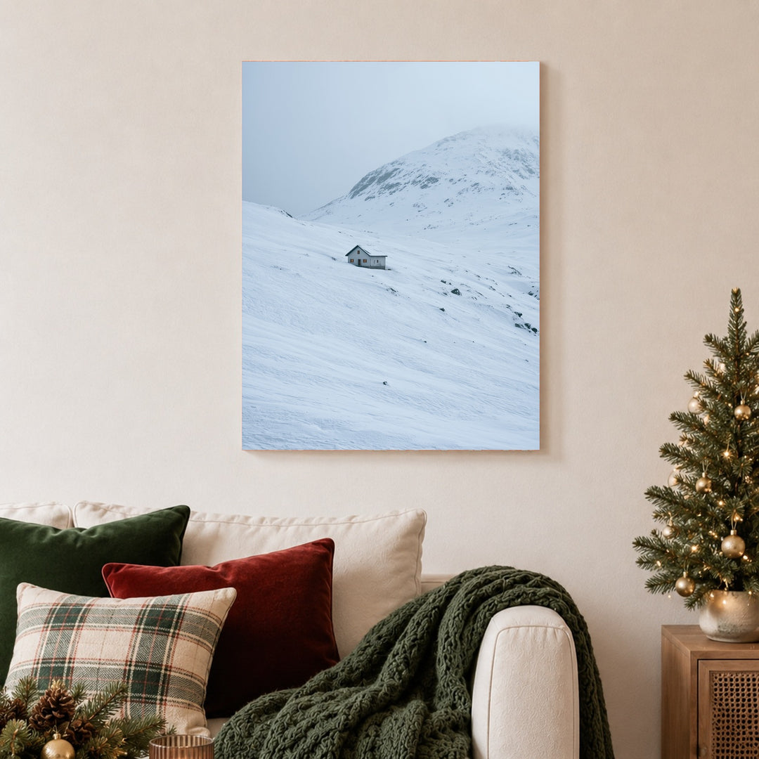 Einsame Hütte im Schnee Poster – Ohne Rahmen – Produktfoto