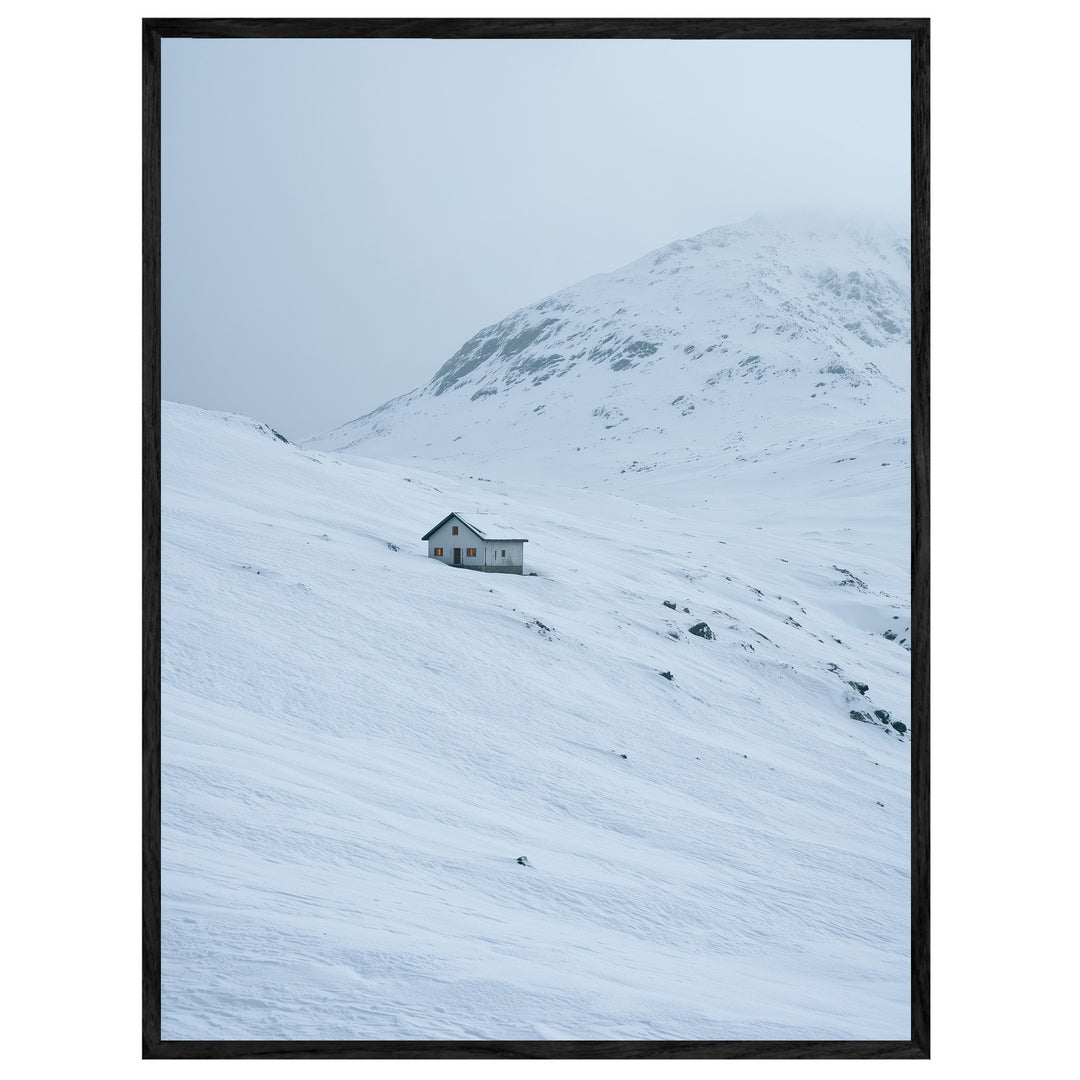 Einsame Hütte im Schnee Leinwandbild – Leinwandbild