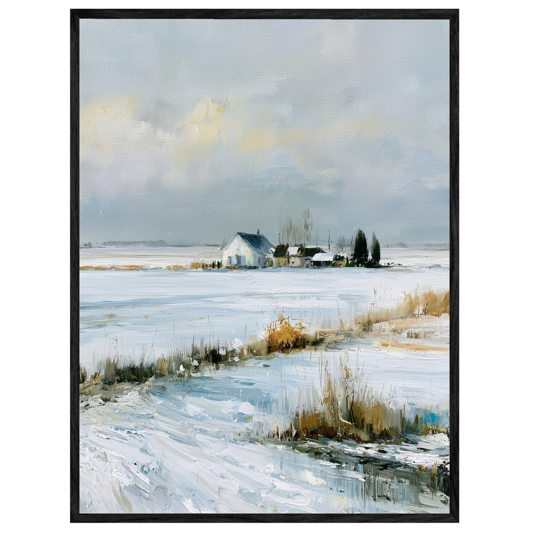 Stille Winterfelder im Schnee Leinwandbild – Leinwandbild
