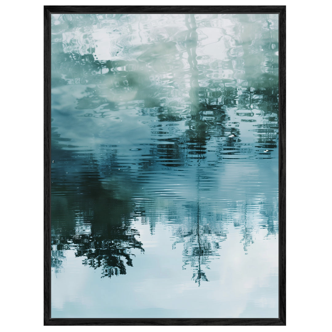 Spiegelung von Bäumen im Wasser Leinwandbild abstrakt – Leinwand auf Holzrahmen – Ansicht 4