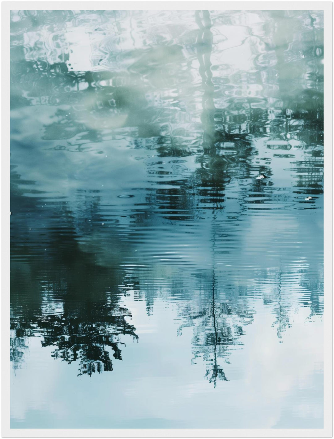 Spiegelung von Bäumen im Wasser Poster abstrakt – mattes Kunstdruck-Papier – Ansicht 5