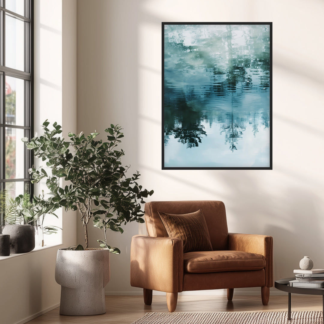Spiegelung von Bäumen im Wasser Poster abstrakt – mattes Kunstdruck-Papier – Ansicht 4