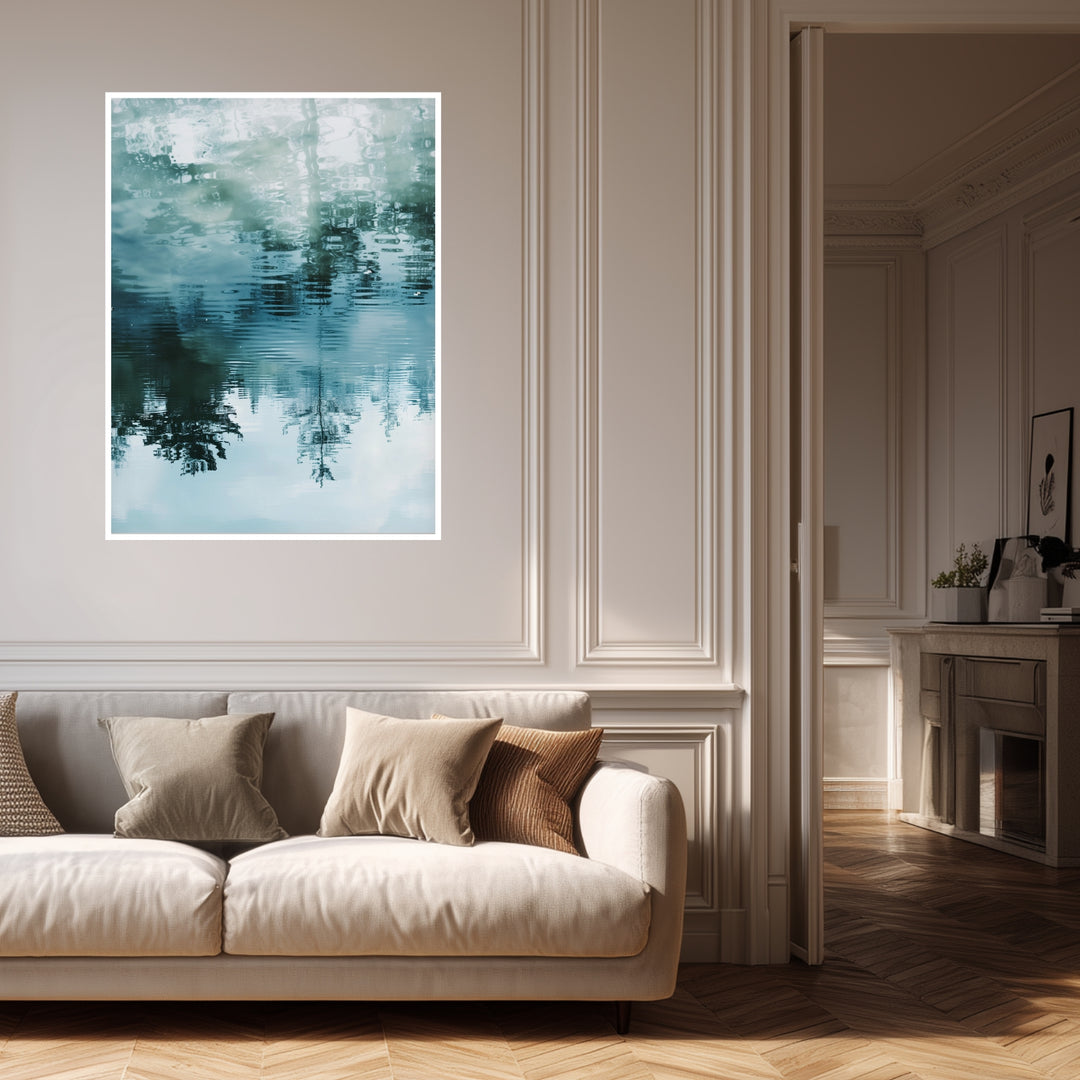Spiegelung von Bäumen im Wasser Poster abstrakt – mattes Kunstdruck-Papier – Ansicht 2