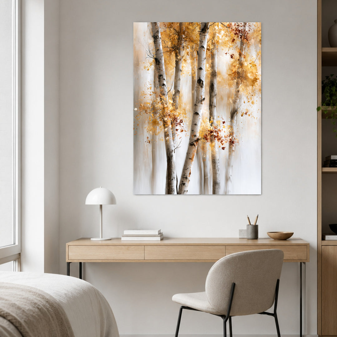 Birken im Herbstlicht Poster – Ohne Rahmen – Produktfoto