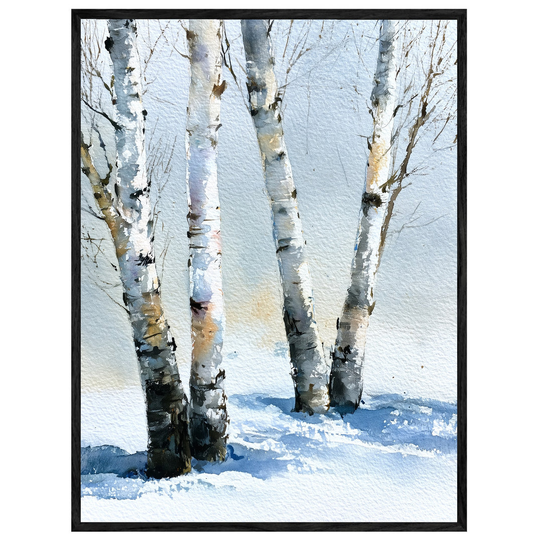Birken im Winterschnee Leinwandbild – Leinwandbild
