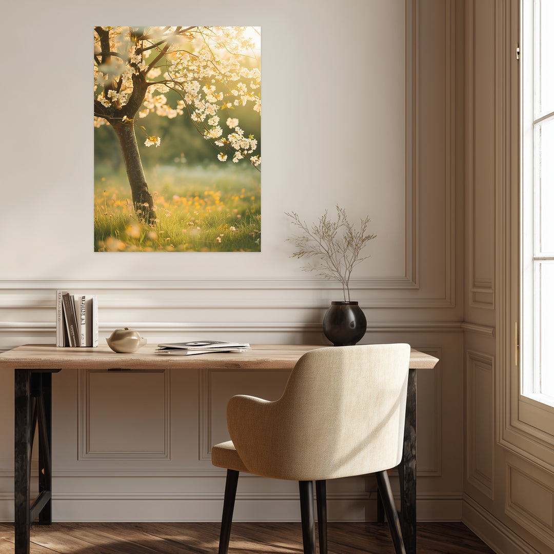 Kirschbaum im Frühling Poster Landschaft – mattes Kunstdruck-Papier – Ansicht 3