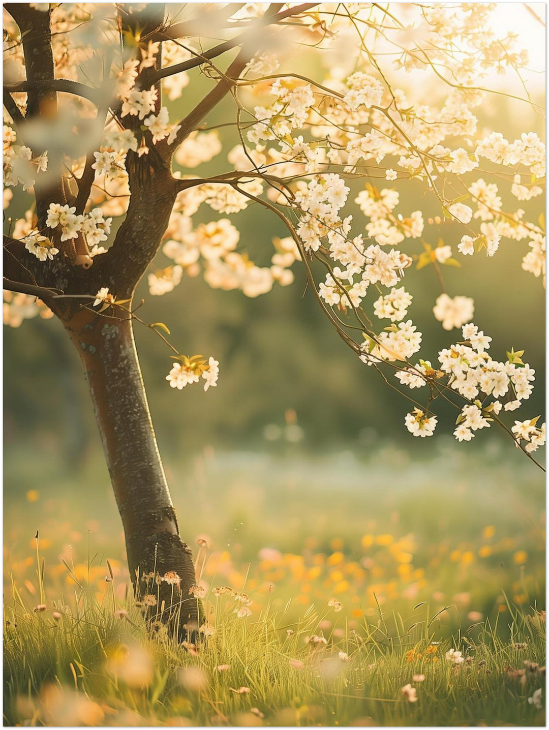 Kirschbaum im Frühling Landschaft – Wandkunst