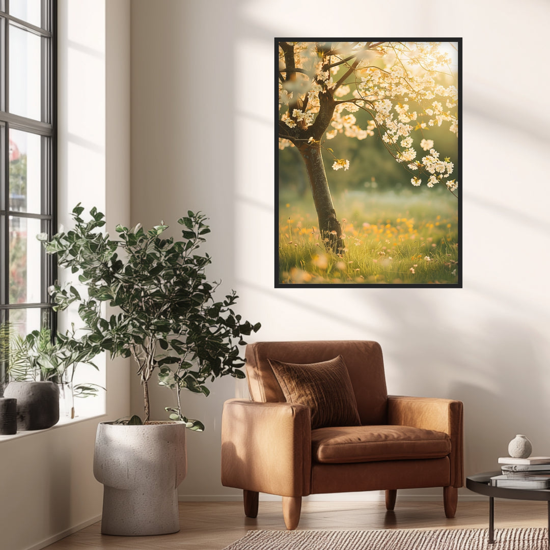 Kirschbaum im Frühling Poster Landschaft – mattes Kunstdruck-Papier – Ansicht 2
