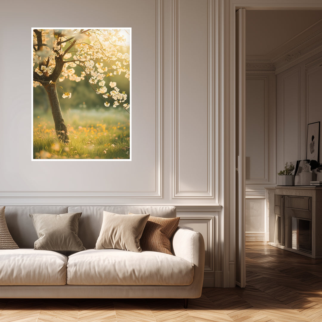 Kirschbaum im Frühling Poster Landschaft – mattes Kunstdruck-Papier – Ansicht 4
