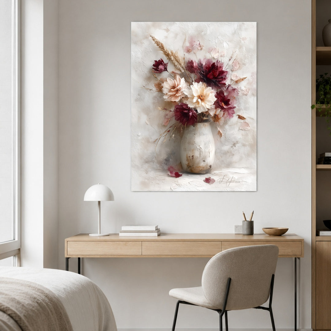 Blumenstrauß in Vase Leinwandbild – Ohne Rahmen – Produktfoto