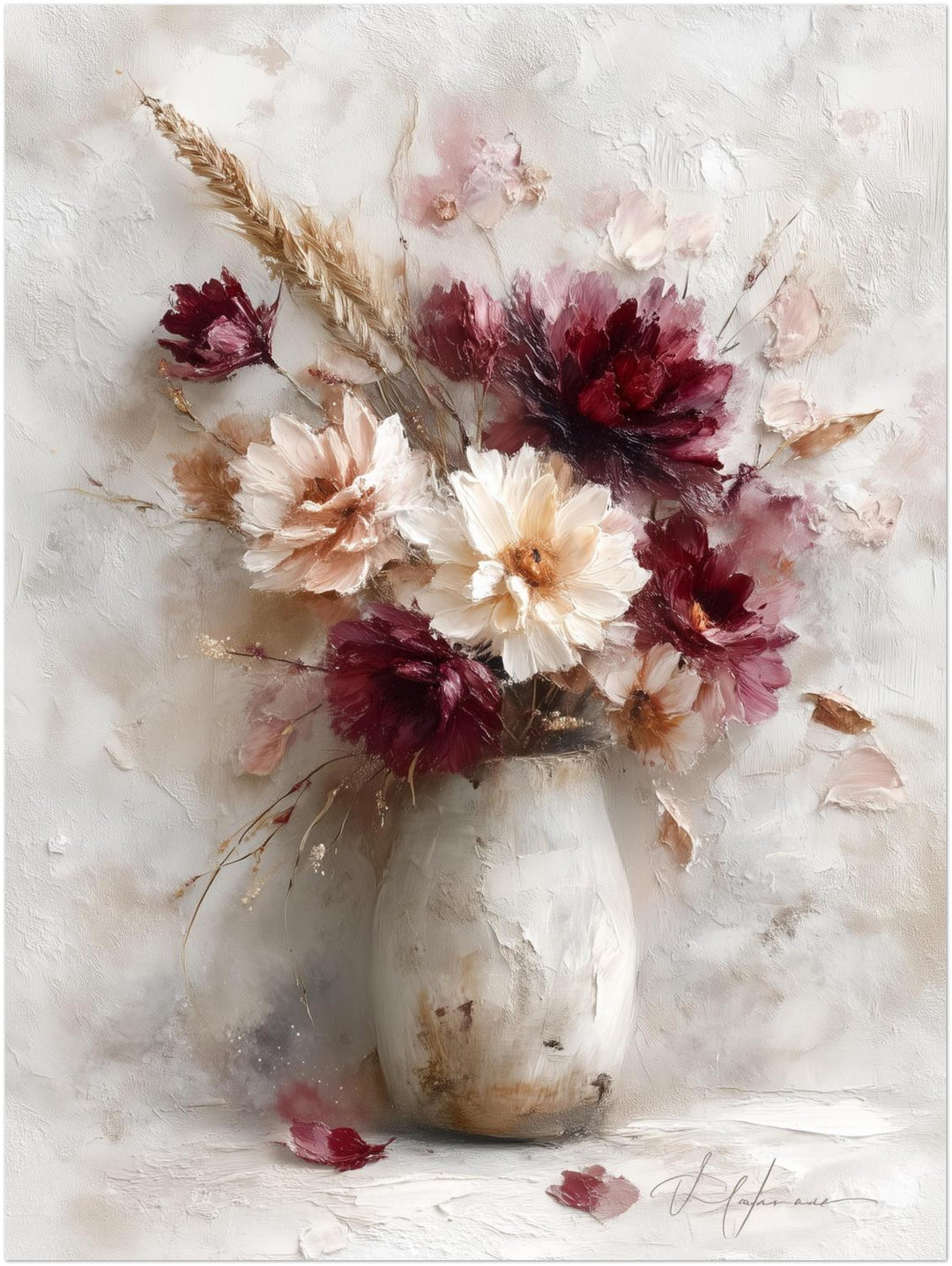 Blumenstrauß in Vase Leinwandbild – Ohne Rahmen – Produktfoto