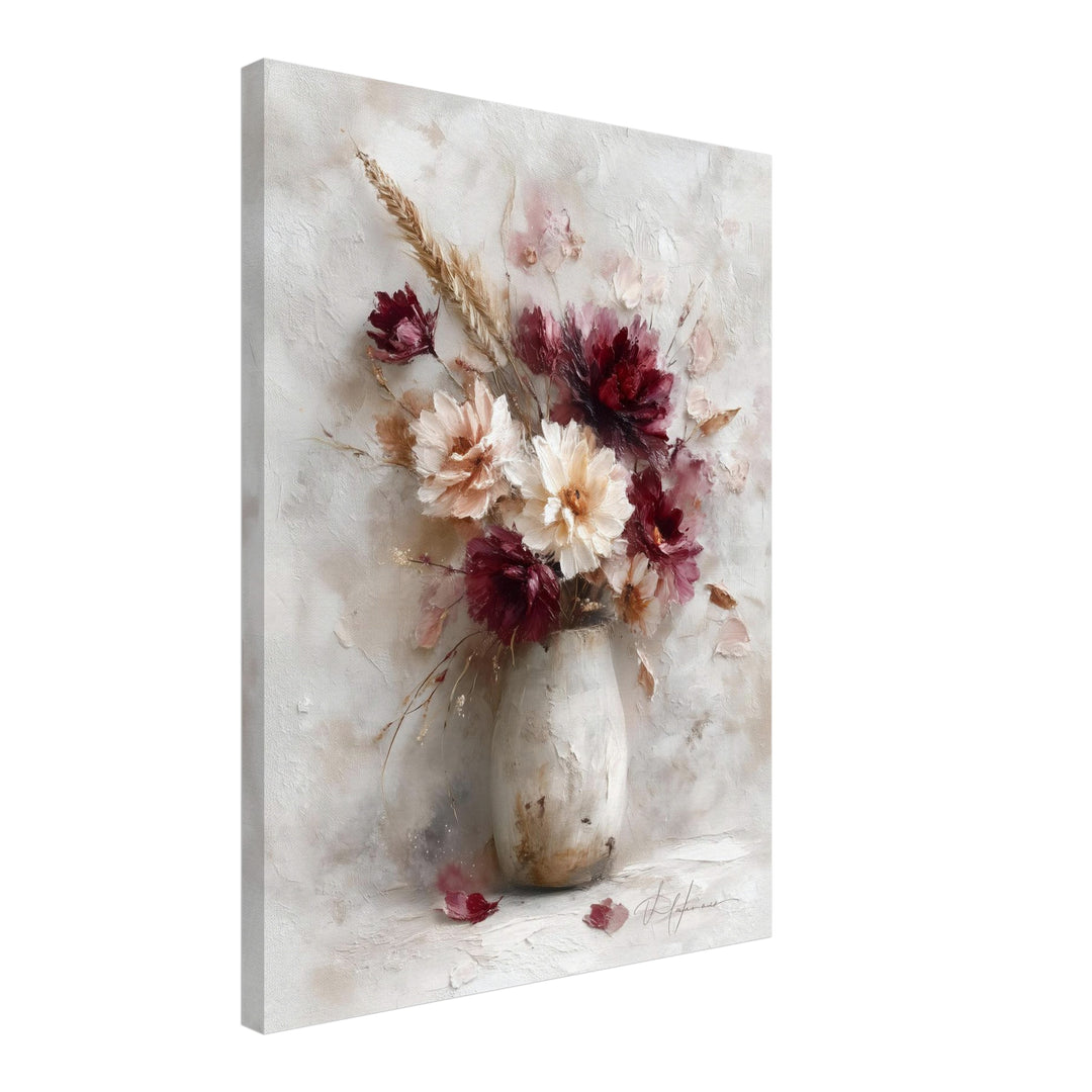 Blumenstrauß in Vase Leinwandbild – Schräge Ansicht – Produktfoto