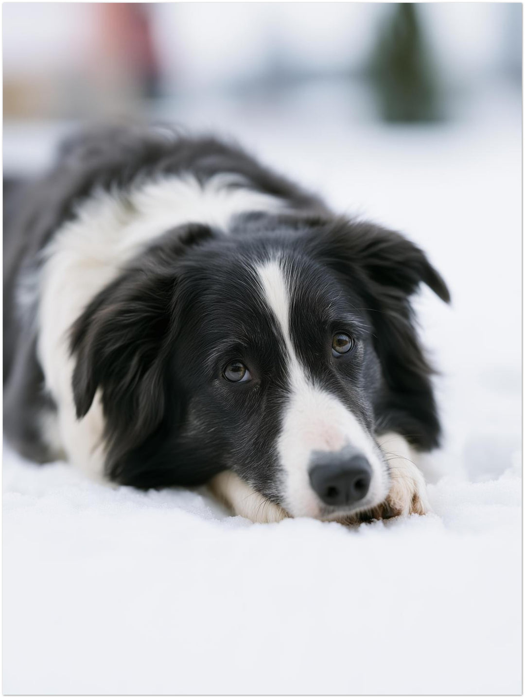 Border Collie im Schnee Poster – Ohne Rahmen – Produktfoto