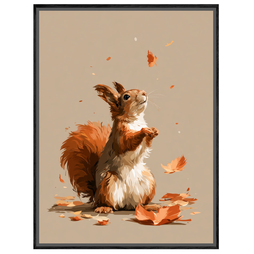 Eichhörnchen im Herbstwind Leinwandbild – Leinwandbild
