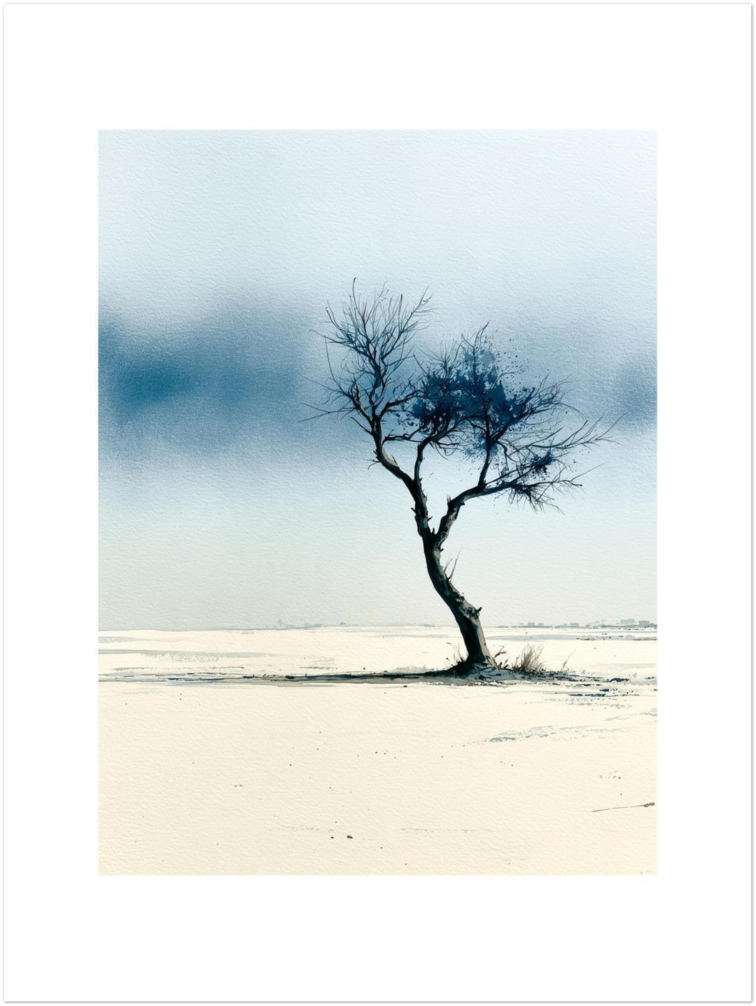 Einsamer Baum im Schnee Leinwandbild – Ohne Rahmen – Produktfoto