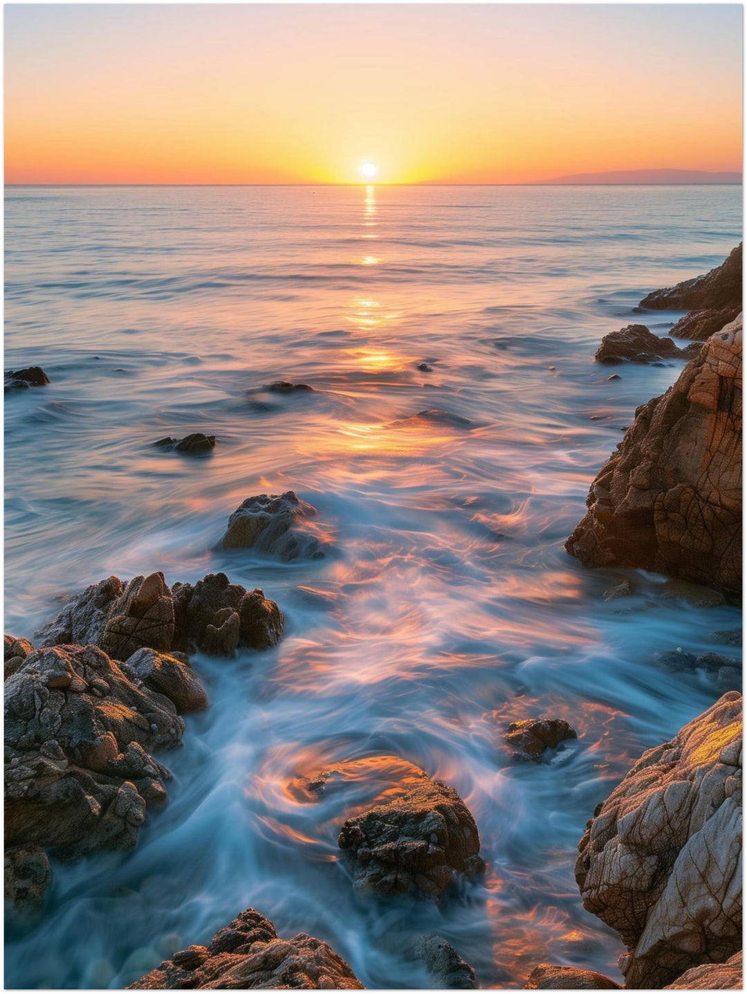 Goldenes Abendlicht am Meer Leinwandbild – Ohne Rahmen – Produktfoto