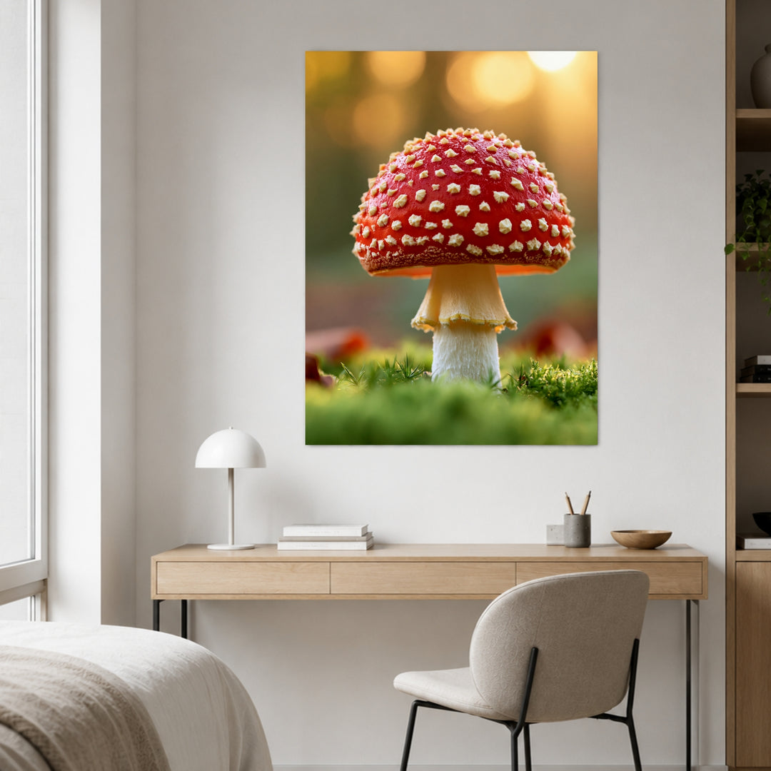 Roter Fliegenpilz im Moos Poster – Ohne Rahmen – Produktfoto