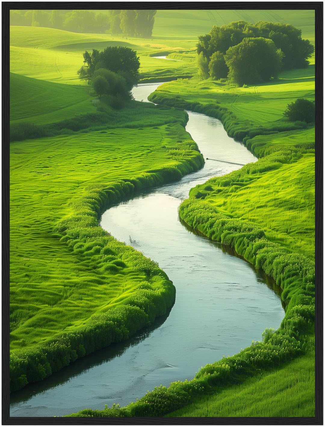 Fluss in grüner Landschaft Poster Landschaft – mattes Kunstdruck-Papier – Ansicht 5