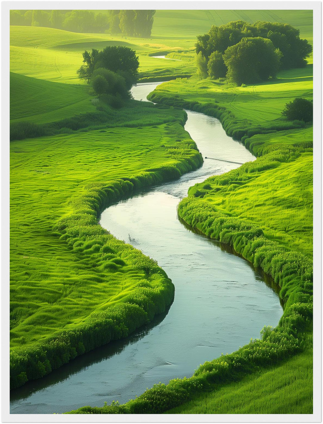 Fluss in grüner Landschaft Poster Landschaft – mattes Kunstdruck-Papier – Ansicht 6
