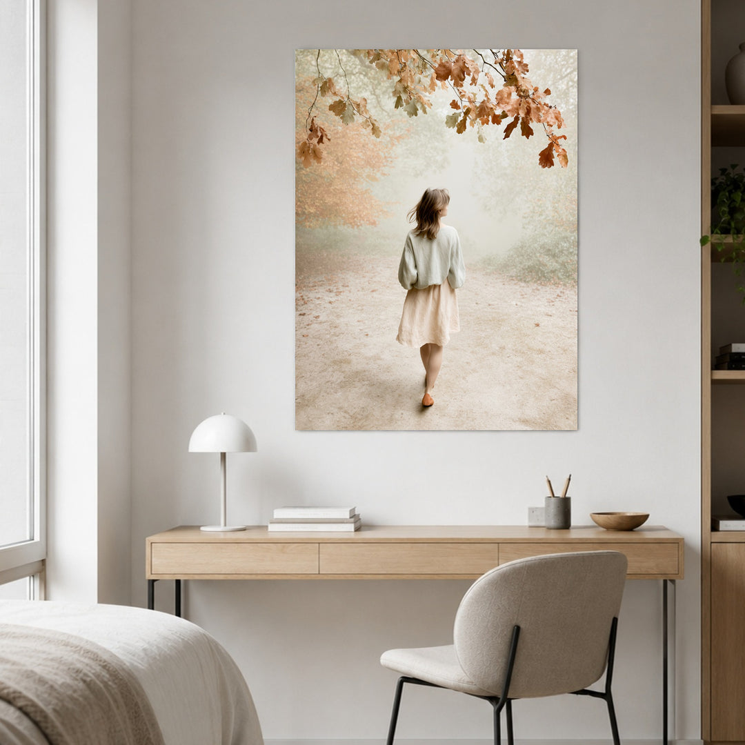 Frau im Herbstwald Poster – Ohne Rahmen – Produktfoto