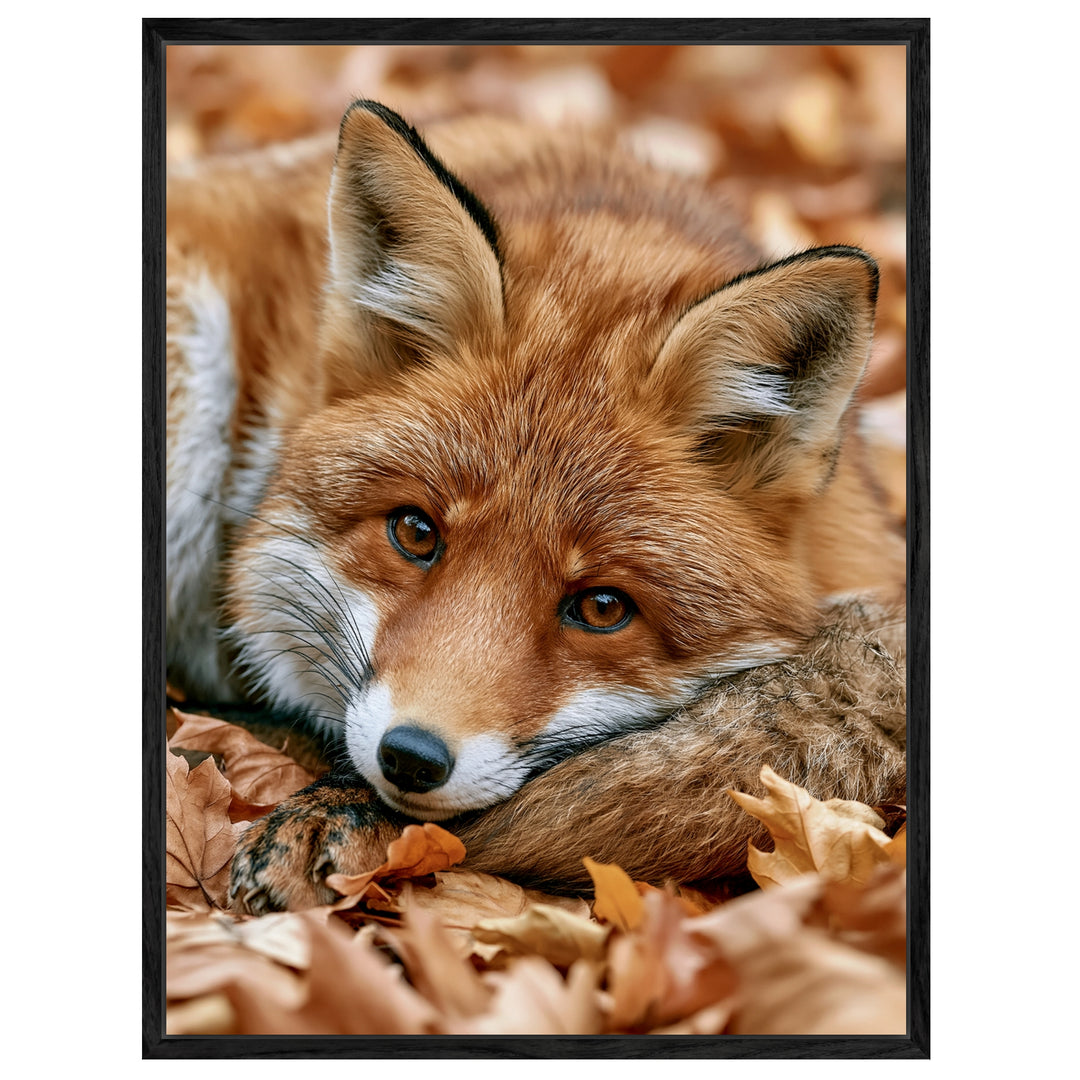 Fuchs im Herbstlaub Leinwandbild – Leinwandbild