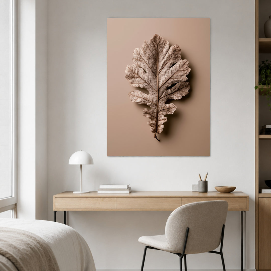 Getrocknetes Eichenblatt Nahaufnahme Poster – Ohne Rahmen – Produktfoto