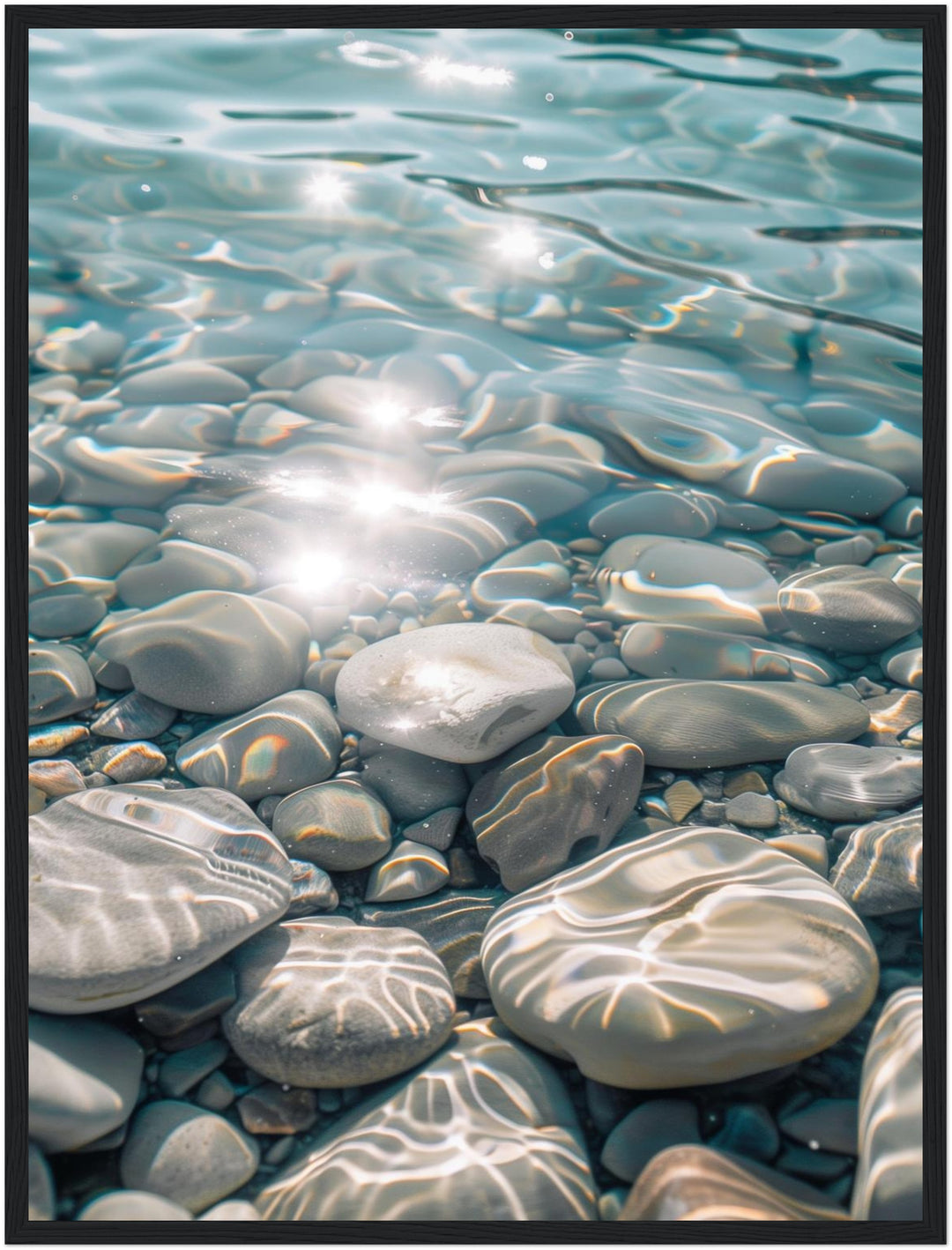 Kieselsteine im klaren Wasser Poster Landschaft – mattes Kunstdruck-Papier – Ansicht 5