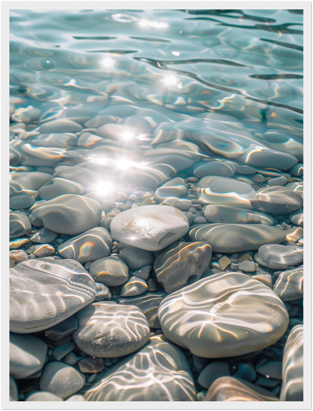 Kieselsteine im klaren Wasser Poster Landschaft – mattes Kunstdruck-Papier – Ansicht 6