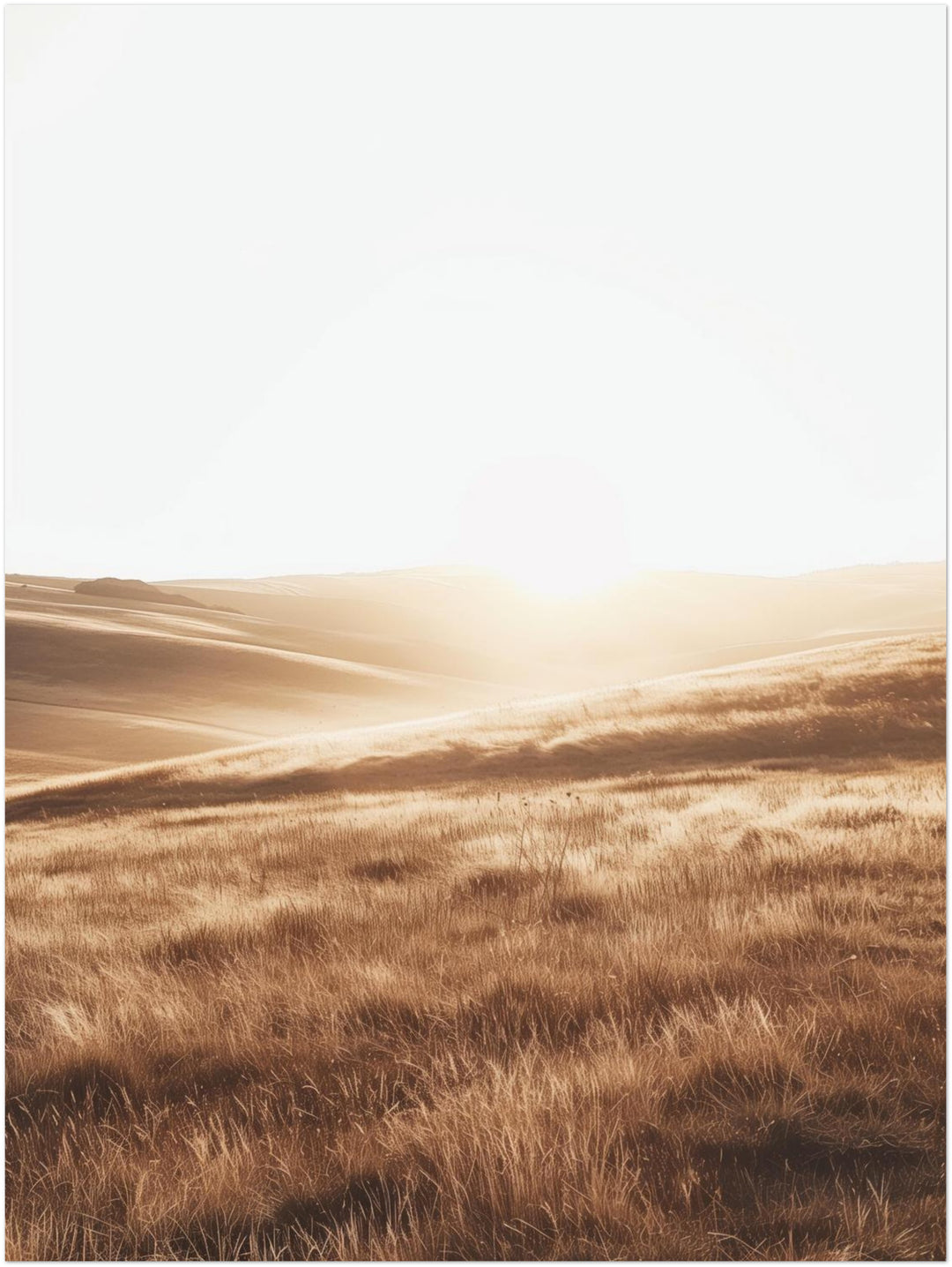 Goldene Hügel Landschaft abstrakt – Wandkunst