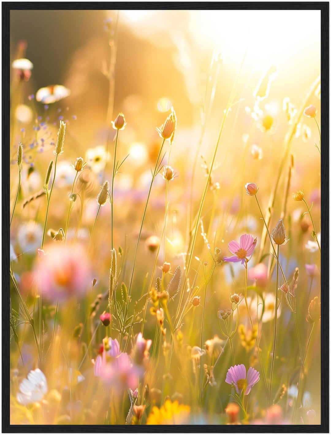 Goldene Sommerwiese Blüten Poster abstrakt – mattes Kunstdruck-Papier – Ansicht 5