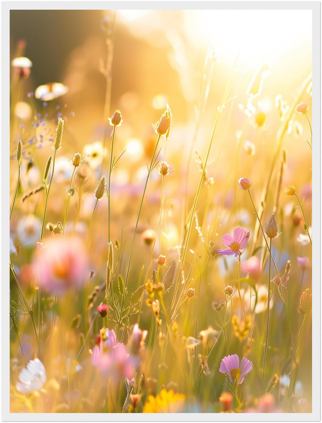 Goldene Sommerwiese Blüten Poster abstrakt – mattes Kunstdruck-Papier – Ansicht 6